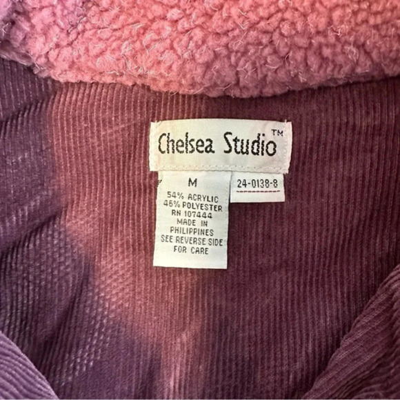 Vintage Chelsea Studio M purple + pink fleece snap button boho jacket - Picture 7 of 7